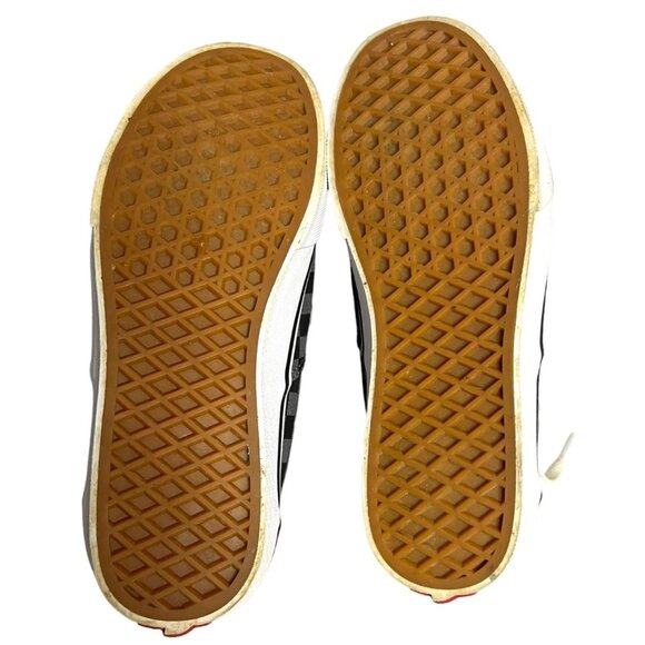 Vans Youth 5.5 Black & Gray Checkerboard Lace-Up Skate Shoes - Picture 6 of 7